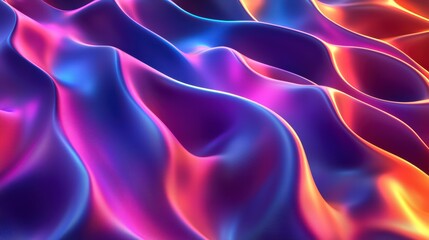 Poster - abstract 3d wave: a mesmerizing abstract image of flowing 3d waves in vibrant hues, blending seamles