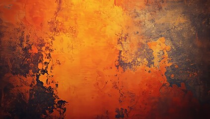 Poster - Gold serves as the base color for this watercolor background, which includes dark stains and an abstract textured design element