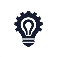 Fototapete - A light bulb that contains a gear and emits light is a symbol of creative thinking and the development of innovative solutions