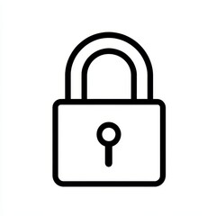 Poster - An open padlock is illustrated in simple black line art as an icon for security, privacy, and access, placed on a white background for contrast