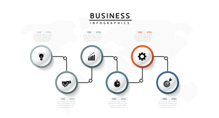 Wall Mural - vector business presentation connecting steps infographic template