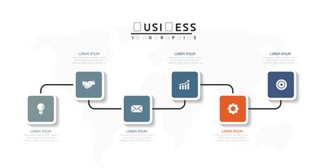 Wall Mural - vector business presentation connecting steps infographic template