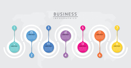 Wall Mural - vector business presentation connecting steps infographic template