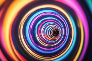 Poster - vibrant spiral of colors creates a mesmerizing illusion of depth and motion in this abstract design