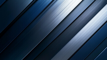 Poster - Abstract diagonal lines modern blue silver metallic background design dark style light image shades