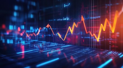 Poster - Dynamic Digital Financial Growth Concept with Arrows and Lines
