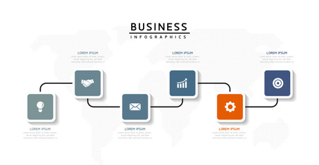 Fototapete - Vector business Presentation Connecting Steps Infographic Template
