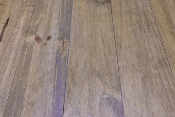 Wall Mural - A wooden floor with a light brown color