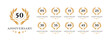 © JustPrint - Golden Anniversary Wreath Logos 5, 10, 15, 20, 25, 30, 35, 40, 45, 50 Years