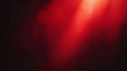 Poster - Dramatic red background texture with light beam illumination dark wall photo image color style design