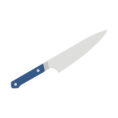 closeup of kitchen knife isolated on transparent background .stainless steel kitchen knife with blac