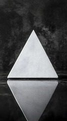 Poster - Abstract Minimalist Pyramid with Reflection for Corporate Hierarchy Concept