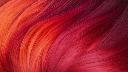 Poster - Vibrant Red Gradient Hair Texture with Candy Apple Hues and Smooth Finish