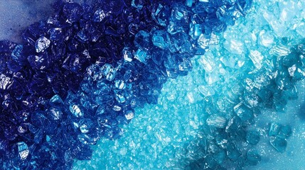 Poster - Deep Sapphire Gradient Transitioning into Midnight Blue Tones in Crystals