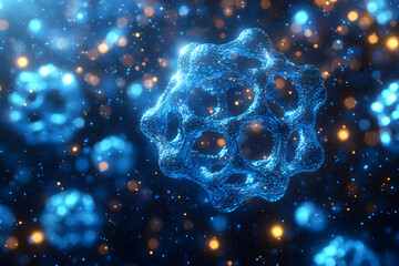 Poster - Abstract Glowing Molecular Structure Design