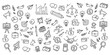 © tri winarno - Vector illustration of Business doodles hand drawn icons