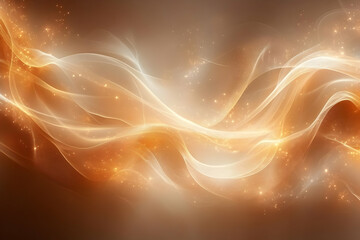 Poster - Abstract Glowing Golden Waves Background