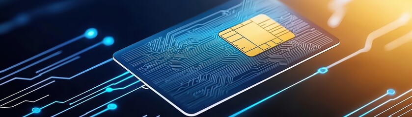 Poster - Futuristic High-Tech Insurance Card System with Circuit Board Design and Digital Elements