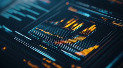 Poster - Futuristic Medical Expense Tracking Interface with Holographic Data Visualization