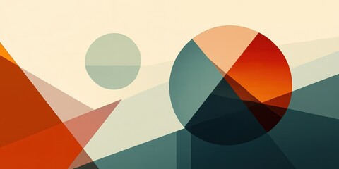 Poster - Geometric Shapes Displayed With Overlapping Areas And Varying Hues
