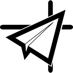Poster - A Paper Airplane Soaring Through A Bold Cross, Symbolizing Hope And Journey, A Stark Black And White Design