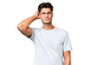 © luismolinero - Young caucasian handsome man over isolated background having doubts