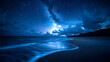 © Gustav - Majestic Milky Way over a serene beach at night, capturing the harmony between land, sea, and the celestial sky