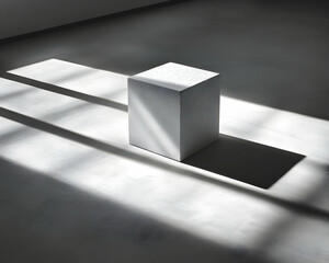 Aufkleber - Monochromatic Minimalism, A Geometric Composition of Light and Shadow