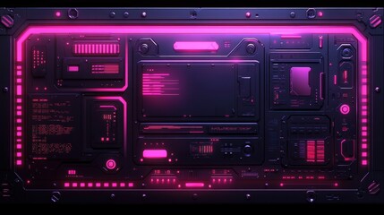 Fototapete - Futuristic technology interface digital space graphic design cyber environment close-up view high-tech concept