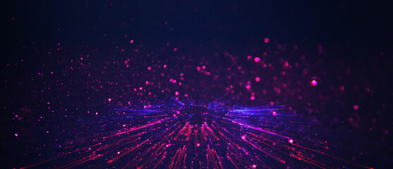 Wall Mural - abstract glitter blue and purple lights background. de-focused