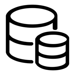Poster - Secure Data Storage, Two Database Cylinders Representing Reliable And Scalable Information Management With A Clean Line Art Style