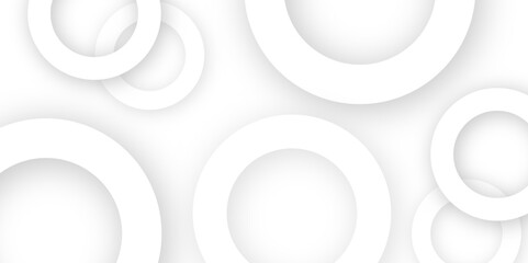 Aufkleber - Abstract background with circle white abstract geometric background with soft light white paper circles in design .Gray abstract. Modern design background for report and project presentation template.