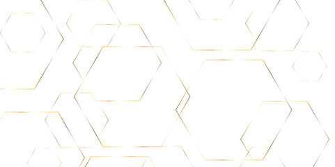 Fototapete - abstract background golden hexagon stock line background. abstract artistic of geometric background 