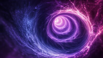 Poster - A captivating vortex spirals inward, its rich hues of purple and blue intertwining. This mesmerizing portal pulses with energy, inviting exploration into the unknown depths of space