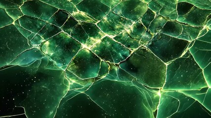 Poster - surreal abstract aerial view of a ravine with a tight grid pattern illuminated by aurora light, abst