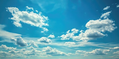 blue sky with scattered clouds