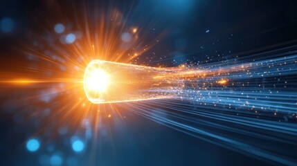 Poster - Dynamic burst of energy digital space abstract art sci-fi environment close-up view motion concept for seo impact