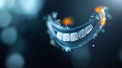 Poster - dynamic 3d smiling graphic virtual space digital art futuristic environment close-up view creative c