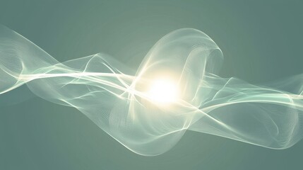 Poster - Soft, flowing light waves interact with a gentle background, creating an ethereal visual effect that evokes tranquility and fluidity in design.
