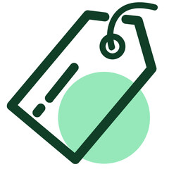 Aufkleber - A Simple Green Tag, A Symbol Of Identification And Organization, With A Minimalist Design And Clean Lines