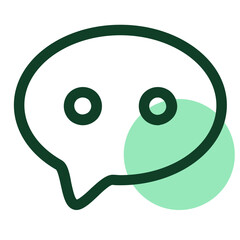 Poster - A Friendly Chat Bubble Icon, Symbolizing Connection And Communication, Designed With A Minimalist Green And Dark-green Color Palette