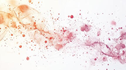 Poster - Bright hues of pink and orange flow together in an abstract composition, featuring swirling lines and scattered dots that evoke a sense of fluidity and creativity.