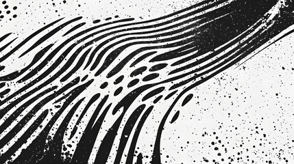 Poster - Striking monochrome waves and dynamic lines creating an elegant modern abstract geometric art design with a futuristic minimalist and contemporary visual impression