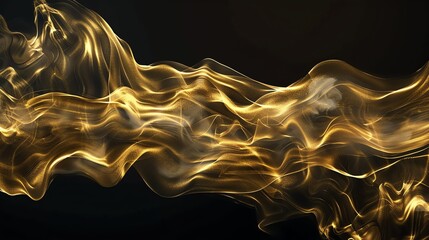 Poster - Abstract golden swirls on a black background.