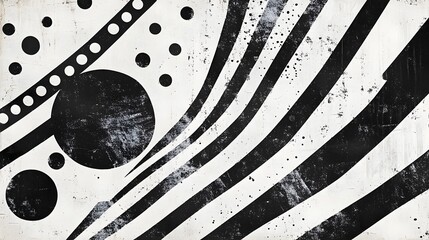 Leinwandbilder - This captivating monochrome abstract image showcases a dynamic interplay of fluid shapes bold lines and striking contrasts  The minimalist
