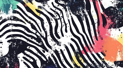 Leinwandbilder - Vibrant and dynamic abstract digital art composition featuring overlapping geometric shapes fluid brush strokes textured layers and splashes of bold colorful paint