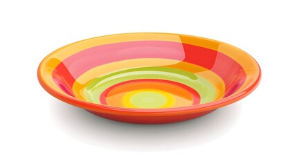Aufkleber - Vibrant Circular Ceramic Bowl with Colorful Abstract Design