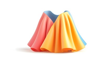 Leinwandbilder - Vibrant Geometric Abstract Shapes Composition in Blue Yellow and Pink Colors