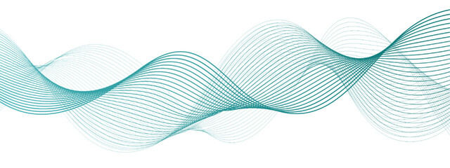 Aufkleber - Abstract Flowing lines wave Halftone texture Curve shape on white background. 3D vector wave lines with gradients. Striped ribbons vector background with lines. Curve flow motion lines, Modern design