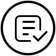 Aufkleber - A Checklist Completed, Signifying Accomplishment And Peace Of Mind, A Simple Line Drawing With Bold Black Outlines